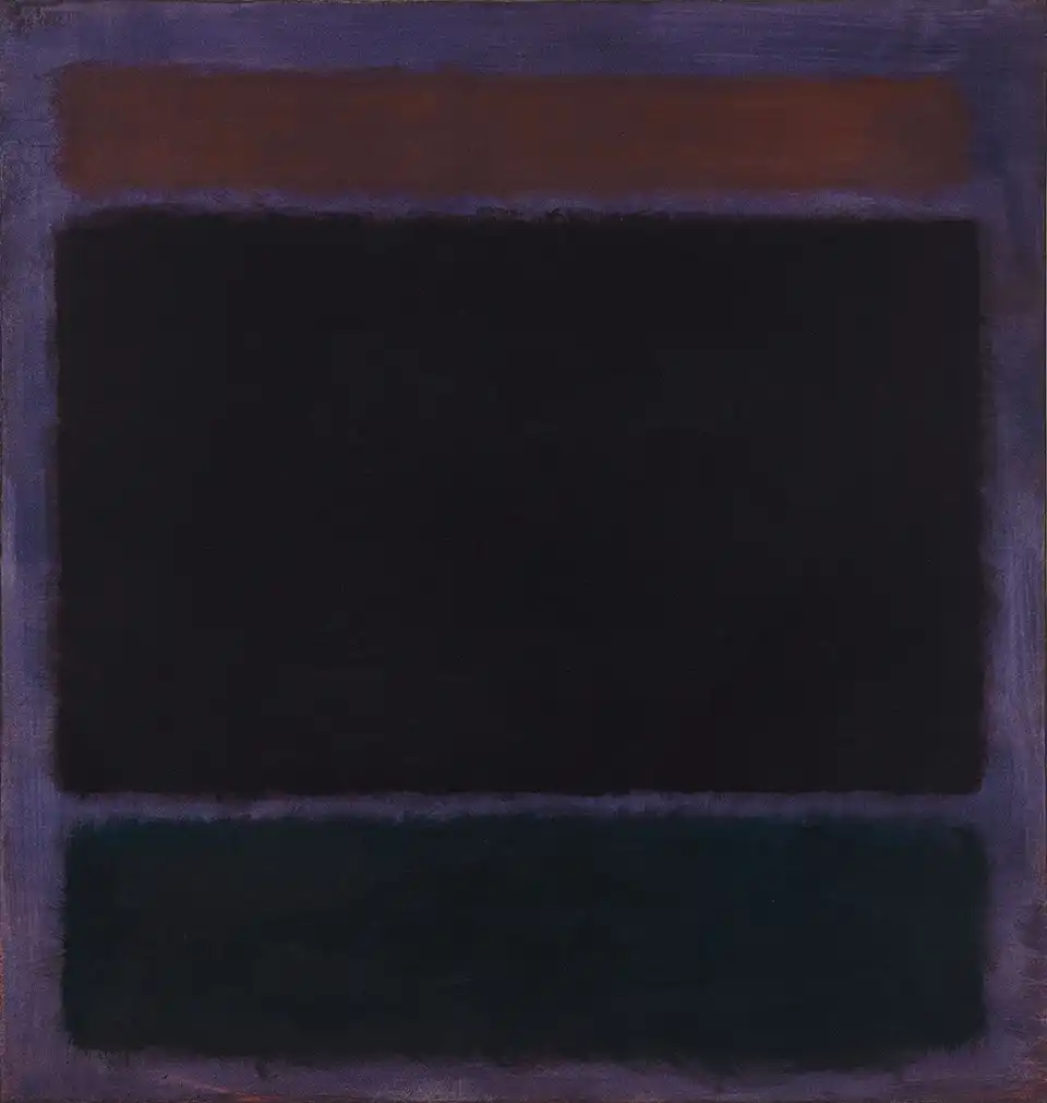 Rust, blacks on plum